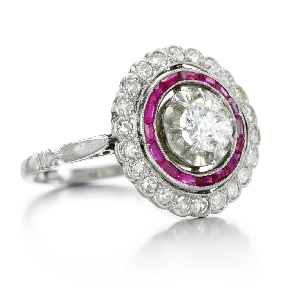 View full screen - View 1 of Lot 144. Ruby and diamond ring, early 20th century.