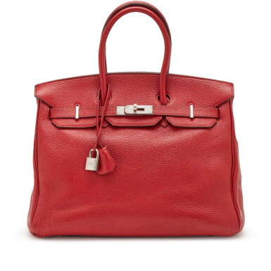 View full screen - View 1 of Lot 98. Rouge Garance Togo Birkin 35 Palladium Hardware, 2005.