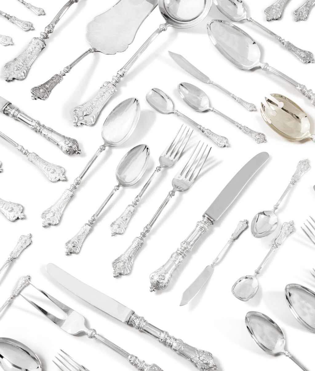 View full screen - View 1 of Lot 1332. An Austrian 131-piece silver flatware service, in the renaissance style, Jarosinski & Vaugoin, Vienna, modern.