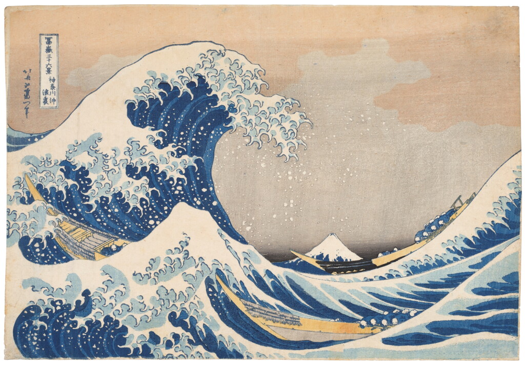 View full screen - View 1 of Lot 1012. Katsushika Hokusai (1760-1849), Under the Wave off Kanagawa (Kanagawa-oki nami-ura), also known as The Great Wave, Edo period, 19th century | 葛飾北斎 冨嶽三十六景 神奈川沖浪裏 江戶時代 19世紀.