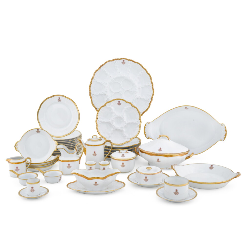 View full screen - View 1 of Lot 15. King Leopold and Queen Astrid: A Belgian porcelain royal composite dinner, oyster and breakfast part service, predominantly Fuisseaux Baudour, second quarter 20th century.