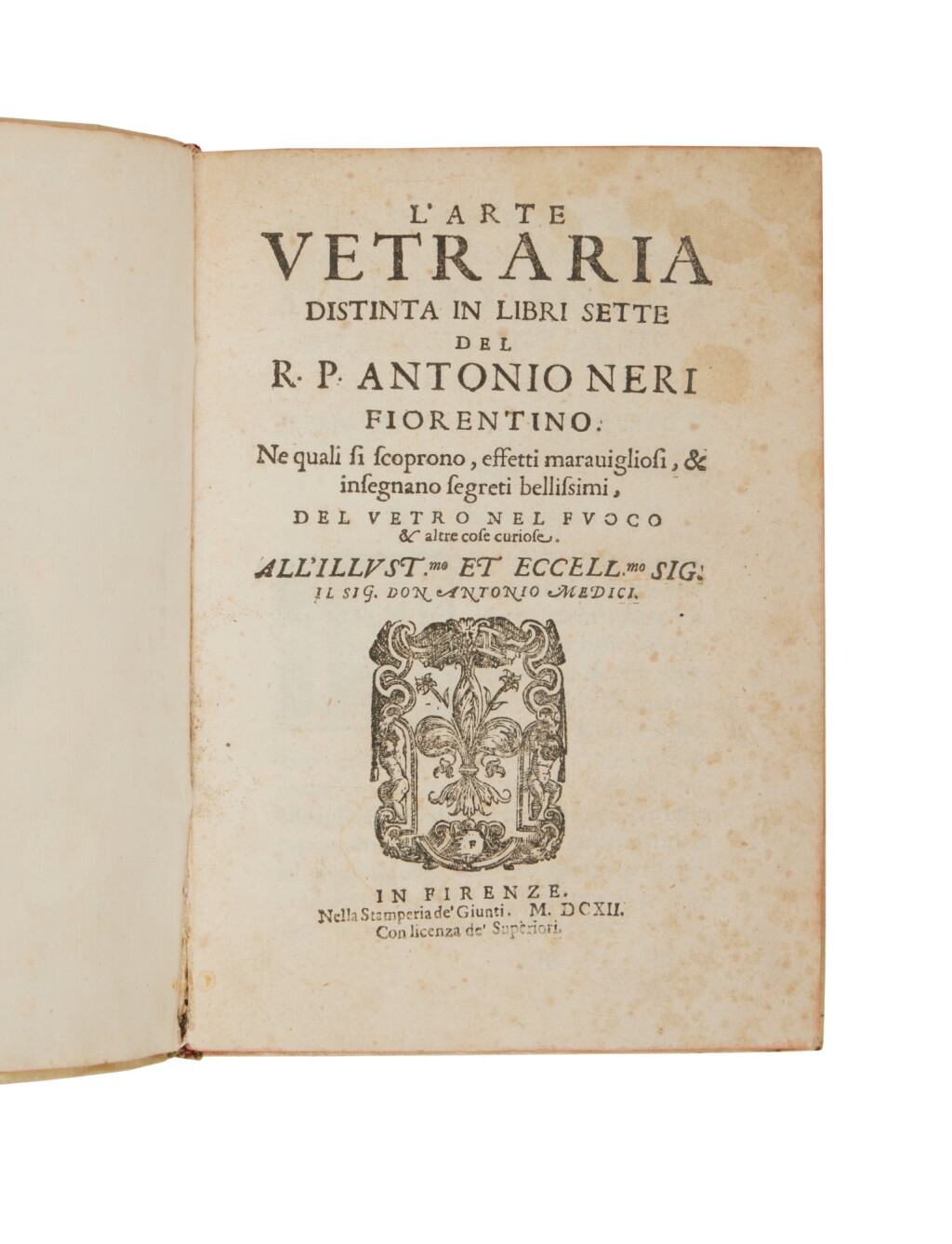 View full screen - View 1 of Lot 158. Neri, Antonio | The first manual on the art of glassblowing.