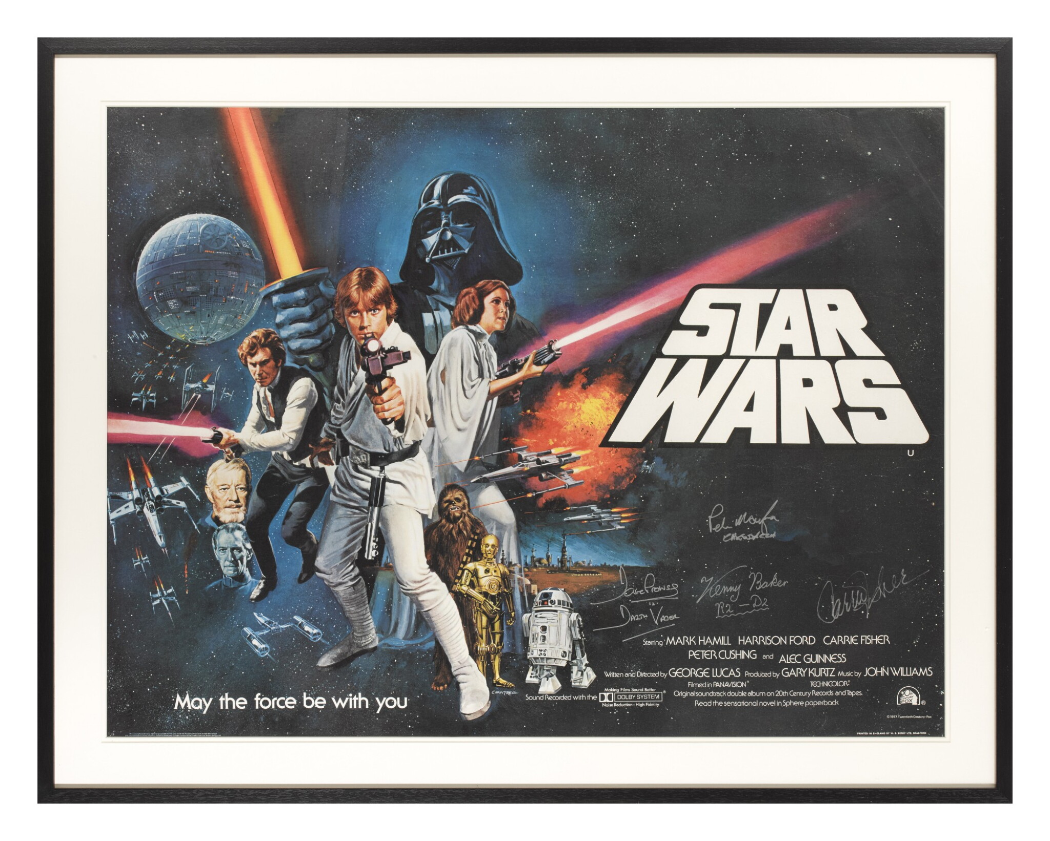 Star Wars 1977 British Poster Signed By Carrie Fisher Dave star-wars-1977-british-poster-signed-by-carrie-fisher-dave