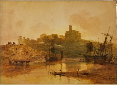 View full screen - View 1 of Lot 50. Warkworth Castle, Sunset.