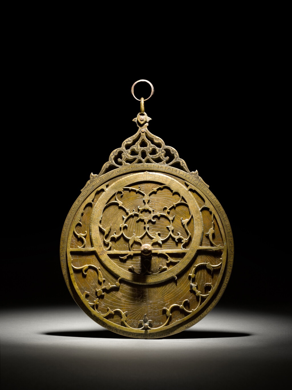 View full screen - View 1 of Lot 189. A large royal Mughal planispheric brass astrolabe, signed by Diya' al-Din Muhammad al-Lahuri, India, dated 1059 AH/1649 AD.