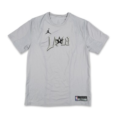 View full screen - View 1 of Lot 211. Kyrie Irving 2018 NBA All-Star Game Shooting Shirt | Probable Wear.