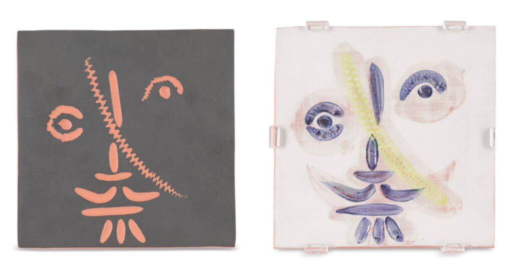 View full screen - View 1 of Lot 63. PABLO PICASSO | VISAGE AU TRAIT OBLIQUE (A. R. 588, 589).