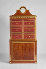 A Louis XVI Gilt Bronze Mounted Mahogany and Plum Pudding Mahogany Cartonnier by François Barthélémy Crespi, known as Crepi, Circa 1785