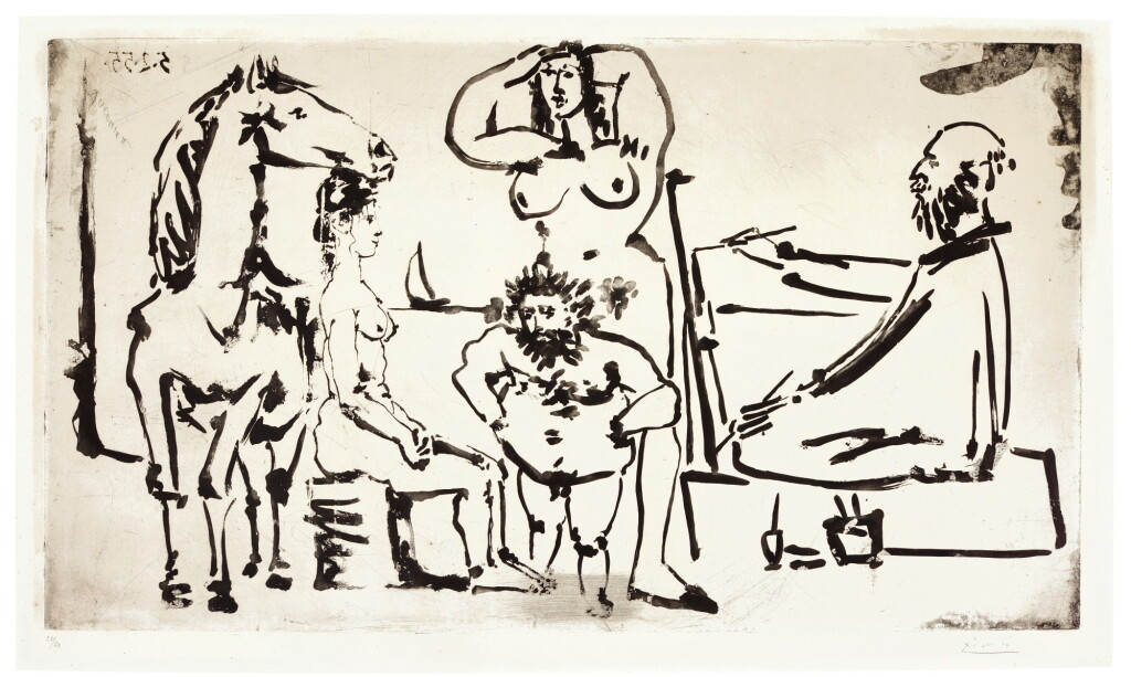 View full screen - View 1 of Lot 123. PABLO PICASSO | LE PEINTRE SUR LA PLAGE (B. 769; BA. 919).