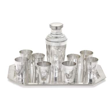 View full screen - View 1 of Lot 115. A French Art Deco Electroplated Cocktail Set, probably Paris, circa 1930.