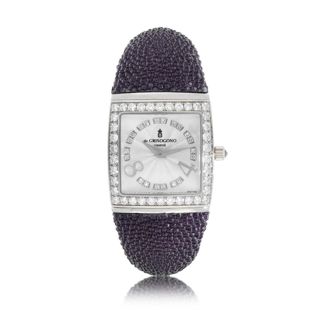 View full screen - View 1 of Lot 8156. Piccolina | A white gold and diamond-set bangle watch, Circa 2019 | Piccolina | 白金鑲鑽石手鐲腕錶,約2019年製.