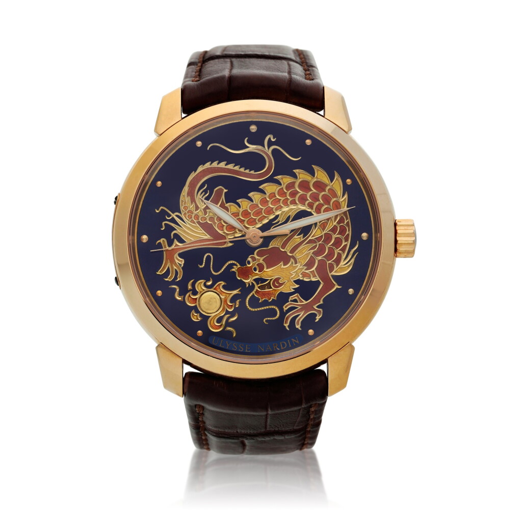 View full screen - View 1 of Lot 82. Reference 8156-111 Classico Dragon, A limited edition pink gold wristwatch with enamel dial, Circa 2005.