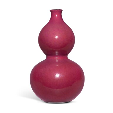 View full screen - View 1 of Lot 1016. A Small Chinese Ruby-Red-Enameled Double-Gourd Vase, Qing Dynasty, 19th Century.