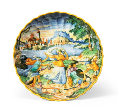 View full screen - View 1 of Lot 58. A maiolica cup, Urbino, probably Fontana workshop, circa 1550 .