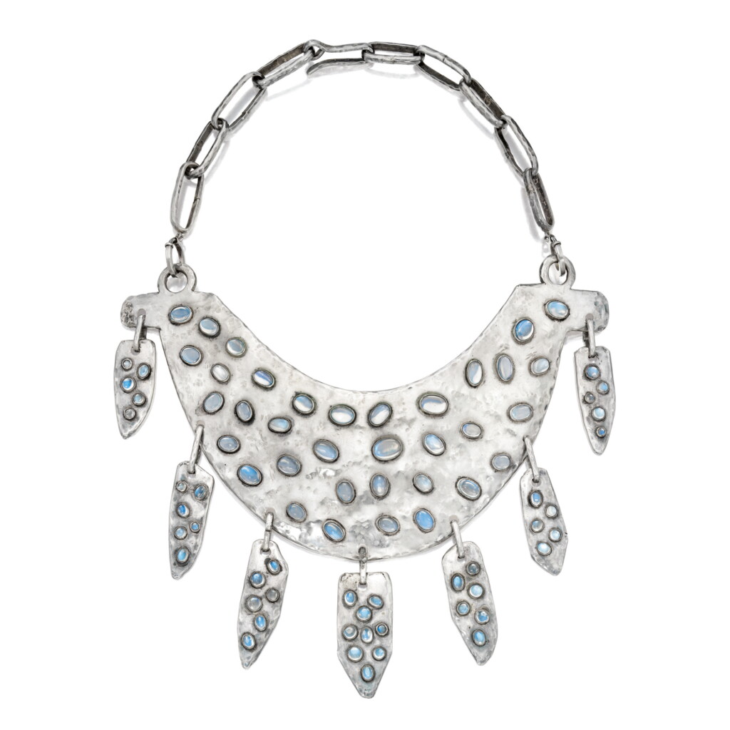 View full screen - View 1 of Lot 593. SILVER AND MOONSTONE NECKLACE, DESIGNED BY MILLICENT ROGERS | 銀鑲月亮石項鏈,Millicent Rogers.
