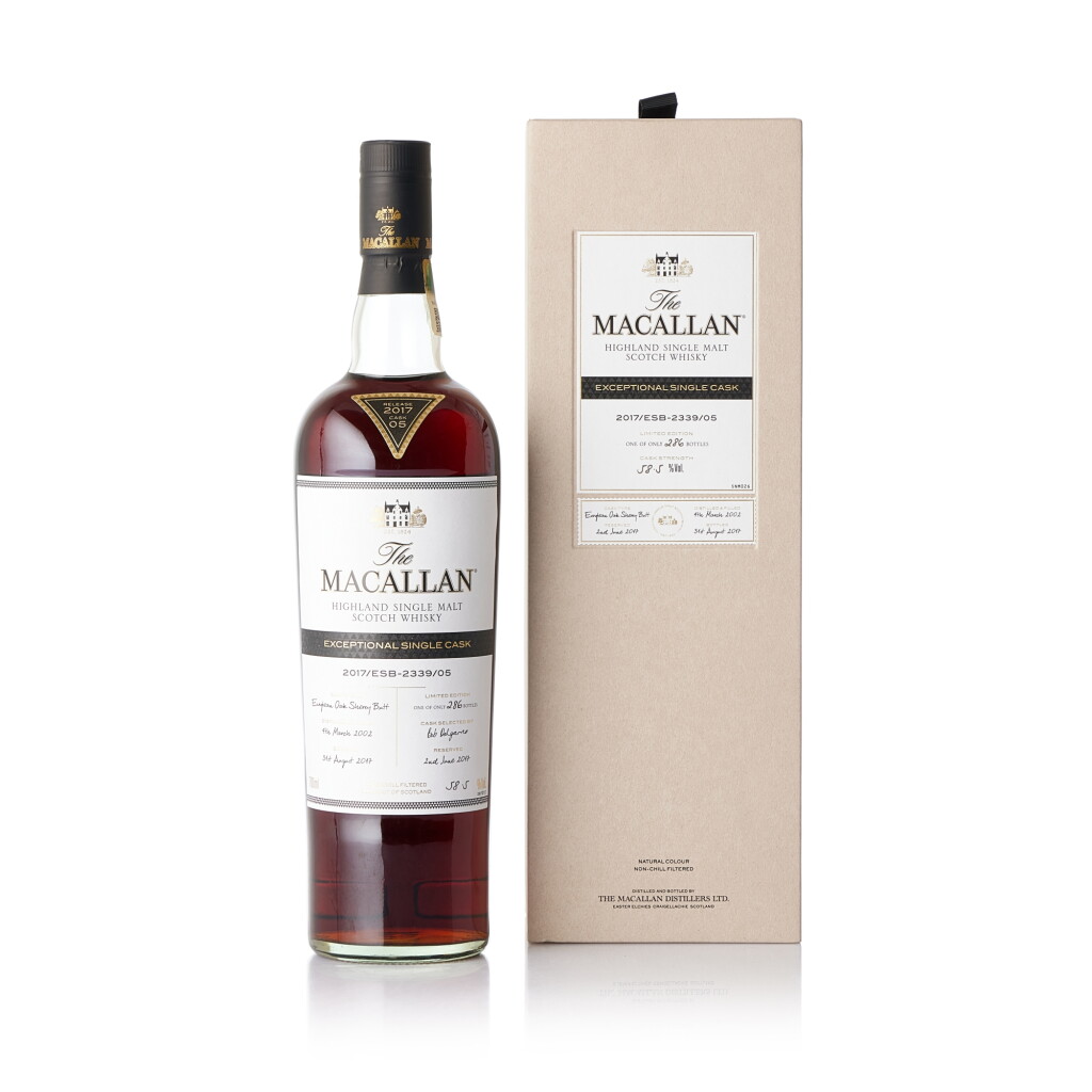 View full screen - View 1 of Lot 6519. The Macallan Exceptional Cask 2017/ESB-2339/05 58.5 abv 2002 (1 BT70).