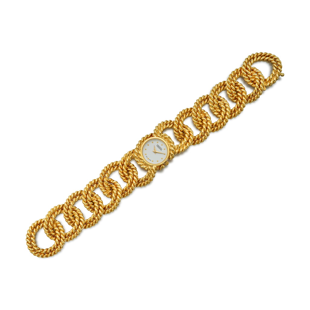 View full screen - View 1 of Lot 359. Gold 'Rope-Link' Wristwatch.