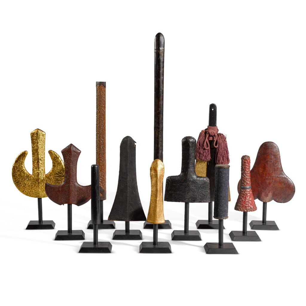 View full screen - View 1 of Lot 140. Japan, Edo - Meiji period, 18th-19th century | Twelve Spear Sheaths, Yari-saya.