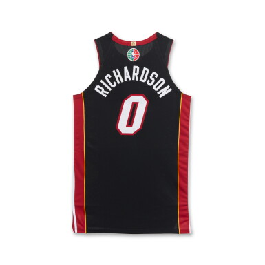 View full screen - View 1 of Lot 144. Josh Richardson Miami Heat 2024-2025 Mexico City Game Worn Icon Edition Jersey .