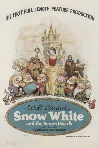 View full screen - View 1 of Lot 4. SNOW WHITE AND THE SEVEN DWARFS (1937) POSTER, US.