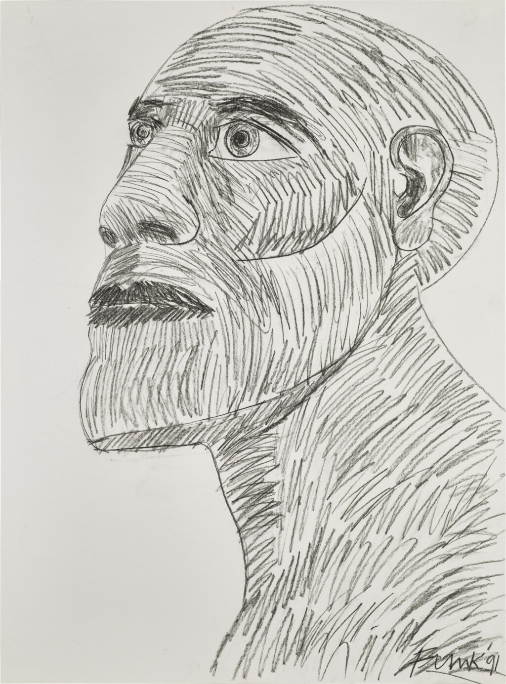 View full screen - View 1 of Lot 249. Head of a Man (Looking Left).