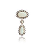 Opal and diamond brooch/pendant, circa 1860
