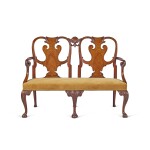 An Irish George II Carved Mahogany Double Chair Back Settee, circa 1750