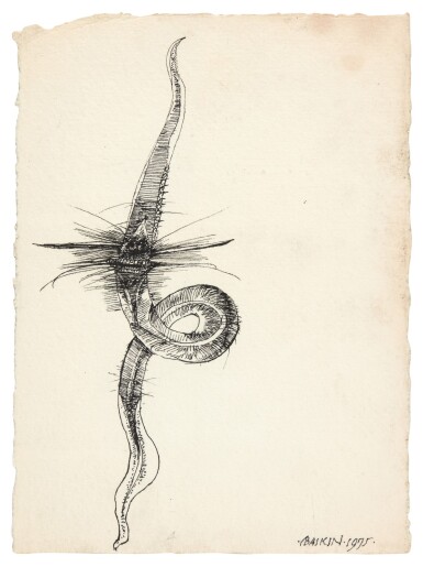 View full screen - View 1 of Lot 353. Leonard Baskin | Original drawings for The Rainbow Press, 1975.