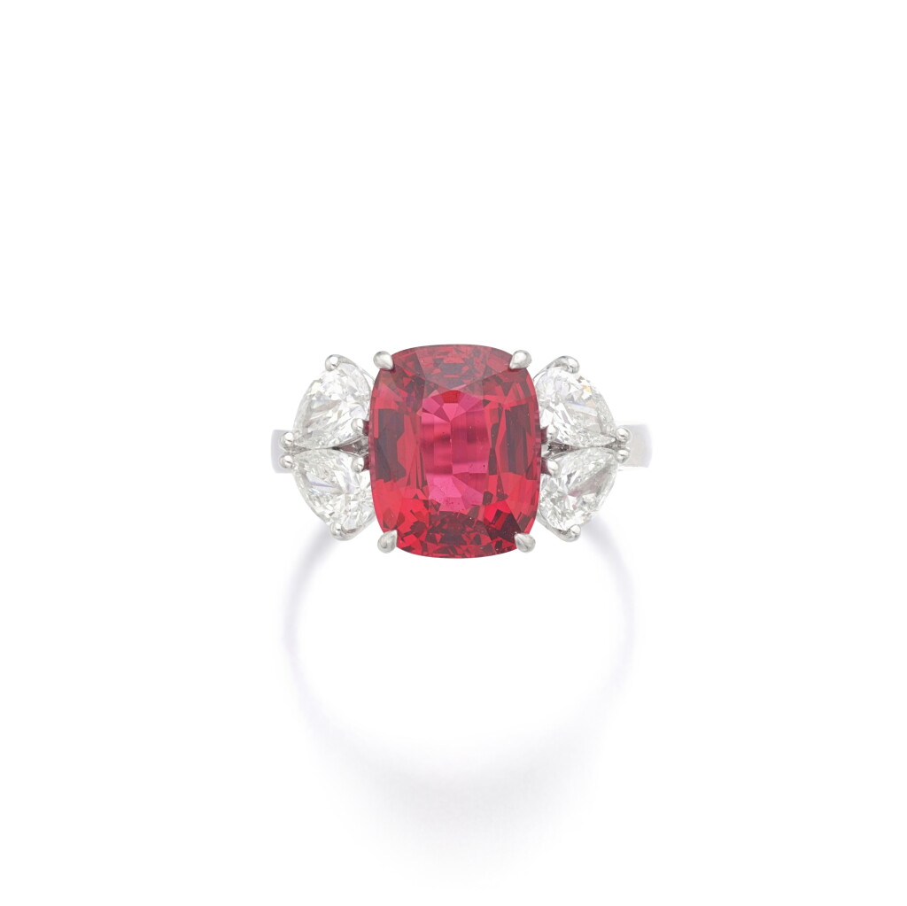 View full screen - View 1 of Lot 835. Spinel and diamond ring.