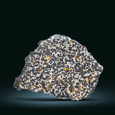 View full screen - View 1 of Lot 96. Complete Slice of Brahin Pallasite Meteorite.