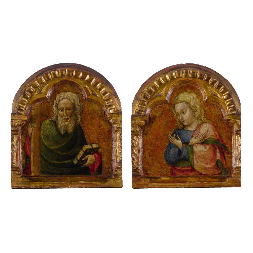 View full screen - View 1 of Lot 6. Sold Without Reserve | WORKSHOP OF THE ZAVATTARI FAMILY | SAINT JOHN THE EVANGELIST; SAINT ANDREW.