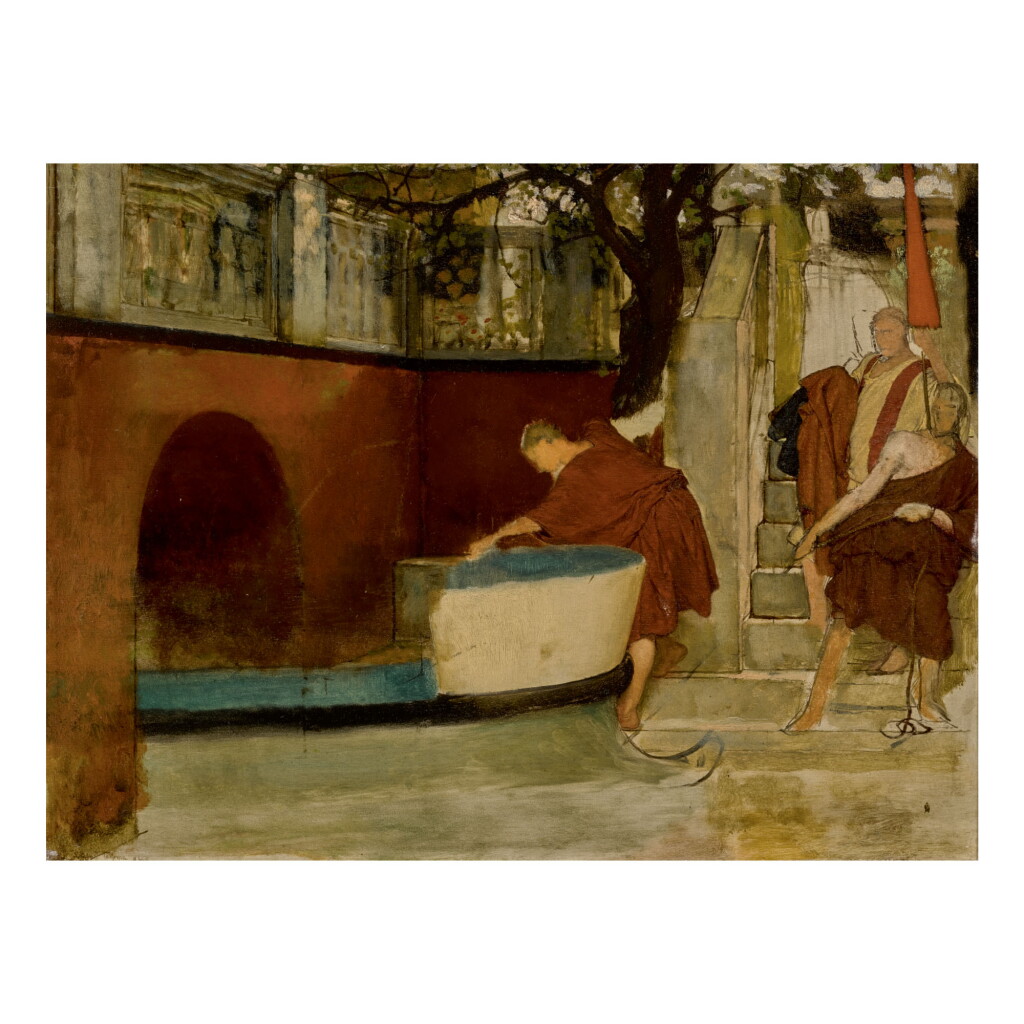View full screen - View 1 of Lot 478. SIR LAWRENCE ALMA-TADEMA, O.M., R.A. | THE EMBARKATION ON THE BARGE .