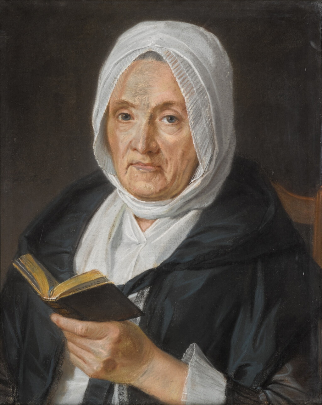 View full screen - View 1 of Lot 111. Portrait of an old Lady, seated, holding a book.