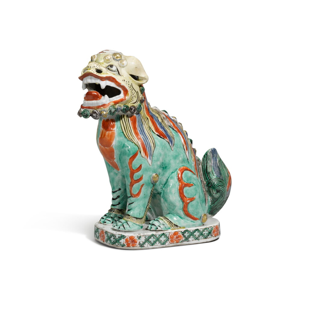 View full screen - View 1 of Lot 235. A famille-verte Buddhist lion, Qing dynasty, Kangxi period.