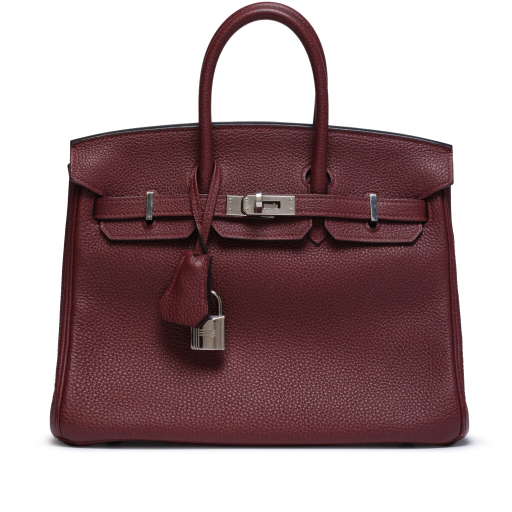 View full screen - View 1 of Lot 122. Rouge H Togo Birkin 25 Palladium Hardware, 2020.