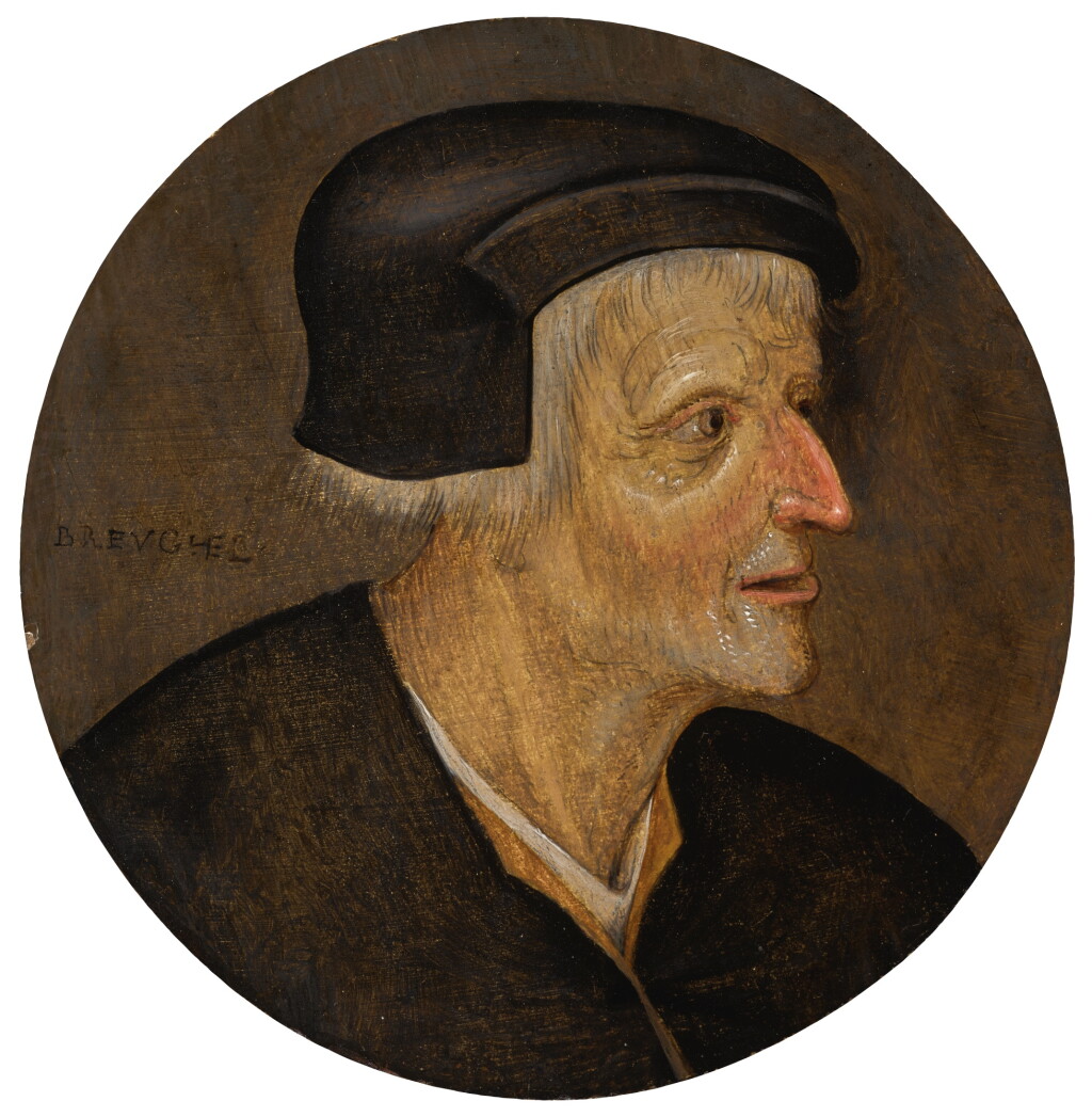 View full screen - View 1 of Lot 125. PIETER BRUEGHEL THE YOUNGER | Head of a peasant, wearing a black cap.