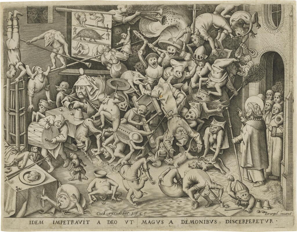 View full screen - View 1 of Lot 98. Bruegel, Pieter the Elder (After) | The Fall of the Magician Hermogenes.