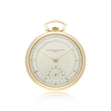 View full screen - View 1 of Lot 101. A yellow gold open faced watch, circa 1945.