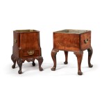 A GEORGE II MAHOGANY JARDINIÈRE, 18TH CENTURY, TOGETHER WITH AN ANGLO-DUTCH MAHOGANY JARDINIÈRE, 19TH CENTURY