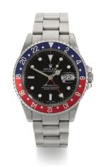 ROLEX | GMT-MASTER II, REFERENCE 16710 STAINLESS STEEL DUAL-TIME WRISTWATCH WITH DATE AND BRACELET, CIRCA 2002