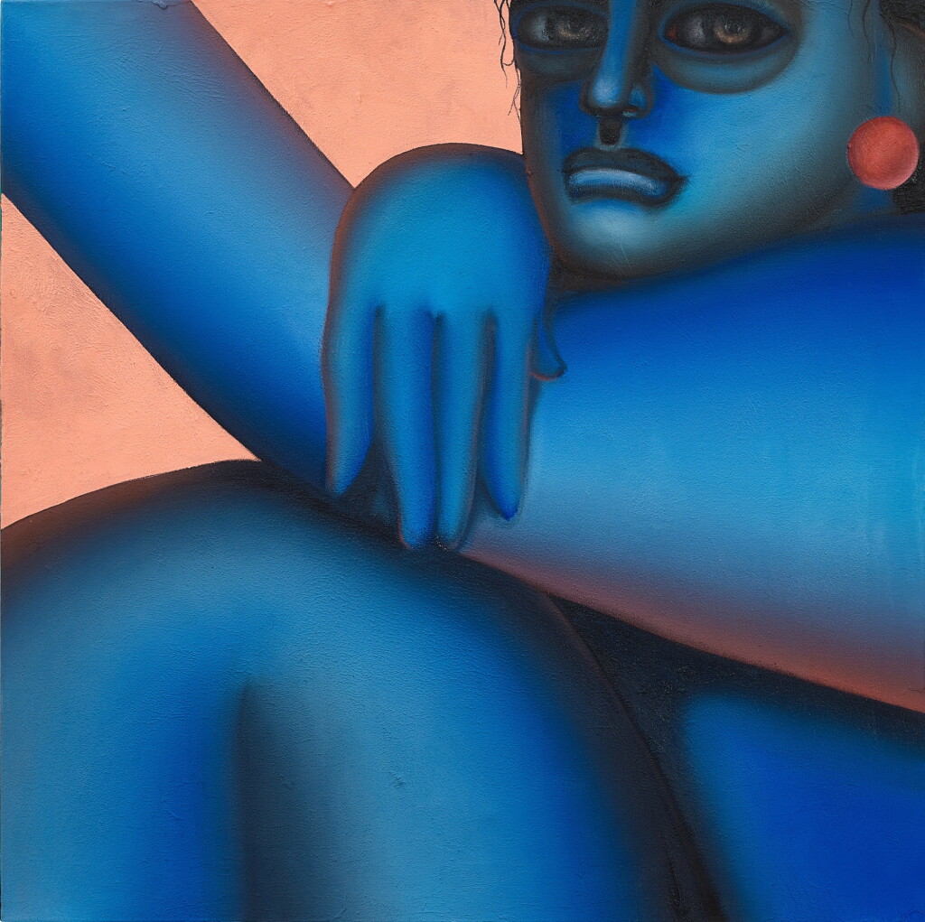 View full screen - View 1 of Lot 1138. Cropped Blue Figure | 藍色人像裁像.