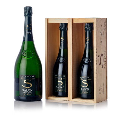 View full screen - View 1 of Lot 8347. Salon Le Mesnil, Blanc de Blancs 2002 (2 BT).