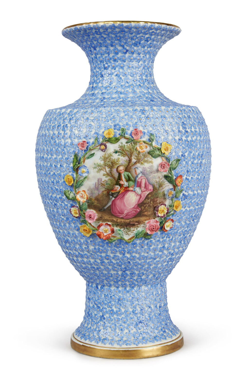 View full screen - View 1 of Lot 288. A MEISSEN LARGE BLUE-BLOSSOM VASE, LATE 19TH CENTURY.