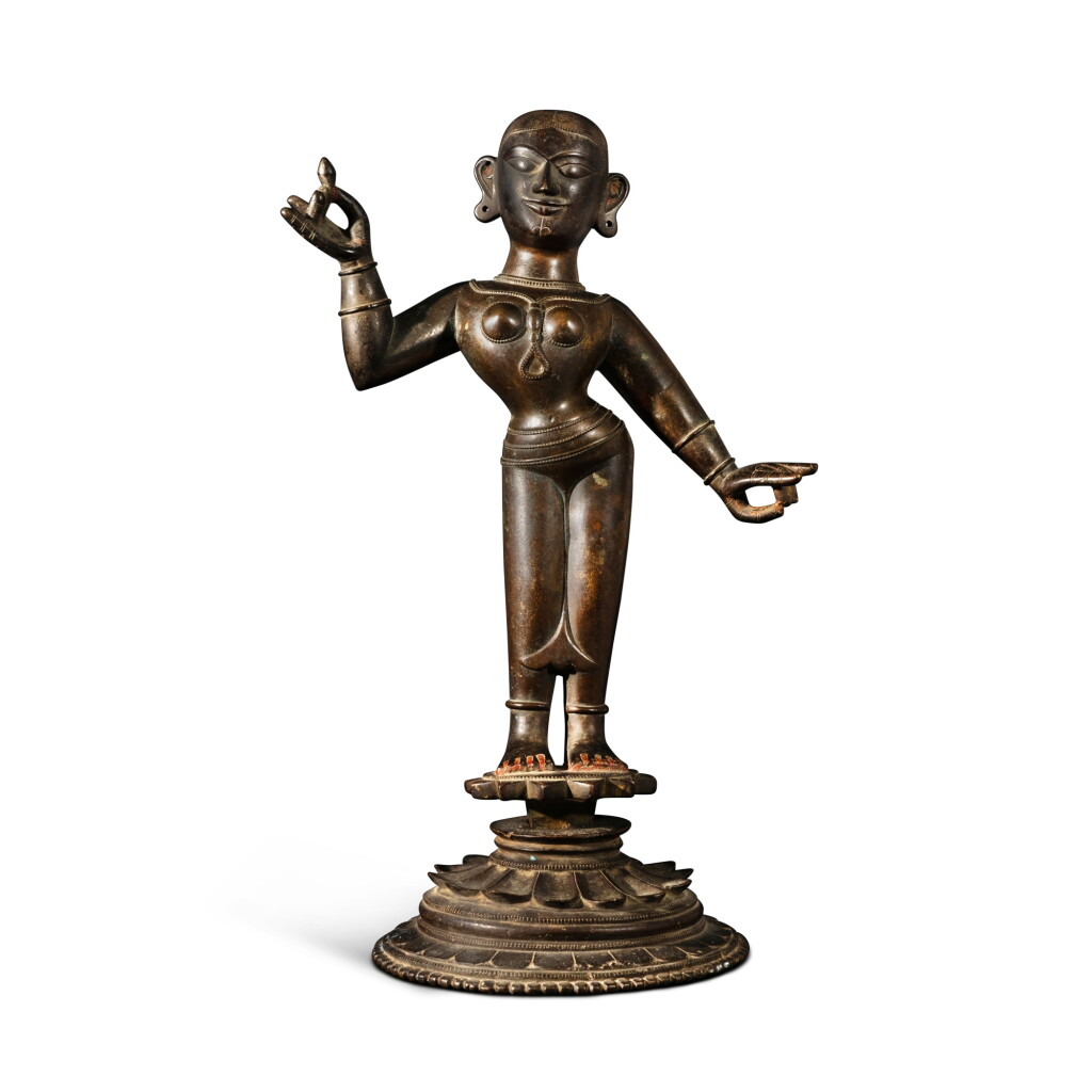 View full screen - View 1 of Lot 208. A large bronze figure of Radha, India, 19th century.