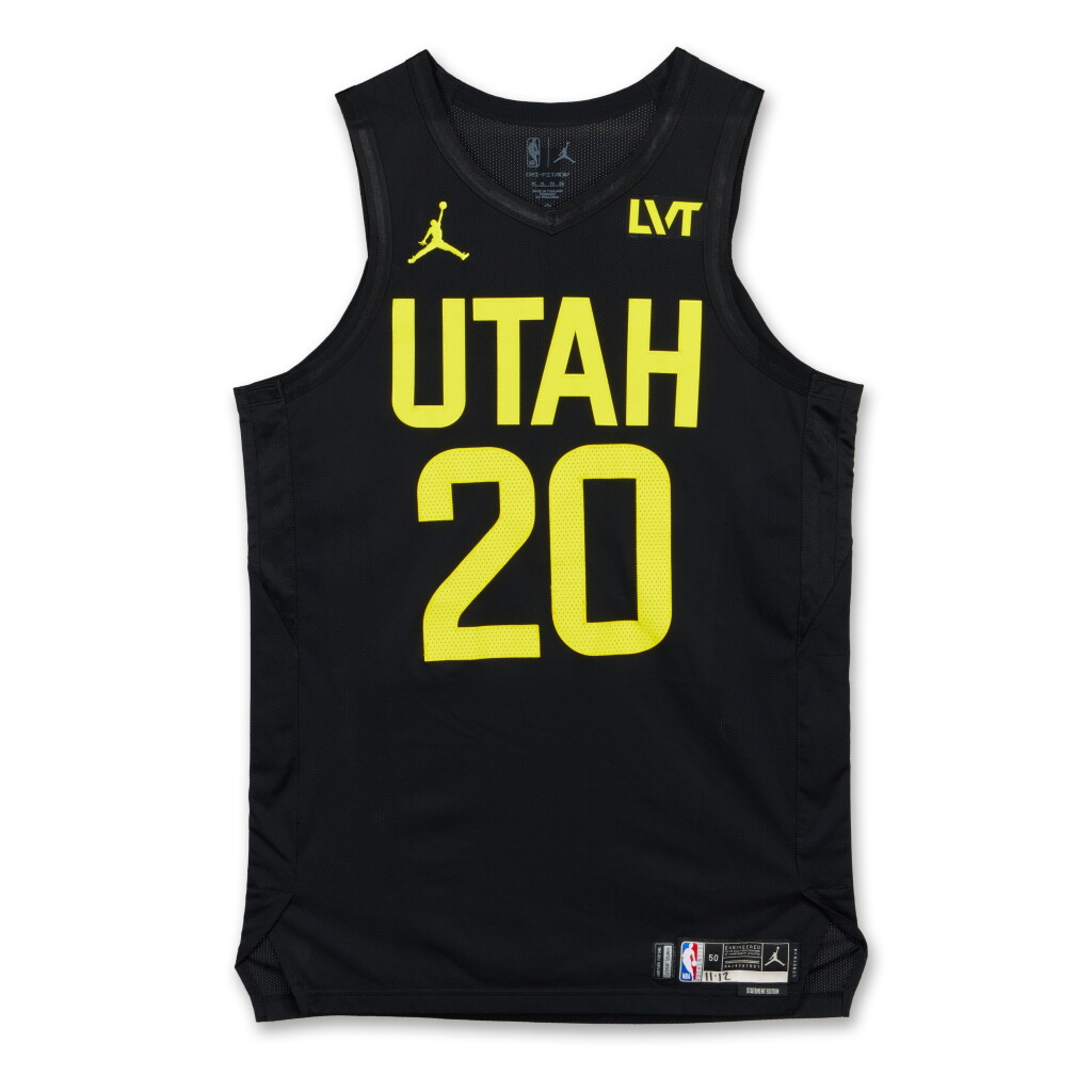 View full screen - View 1 of Lot 133. John Collins Utah Jazz 2024-2025 Emirates NBA Cup Game Worn Statement Edition Jersey | Double-Double.