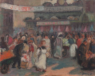 View full screen - View 1 of Lot 379. Marché dans Paris, rue Lepic .