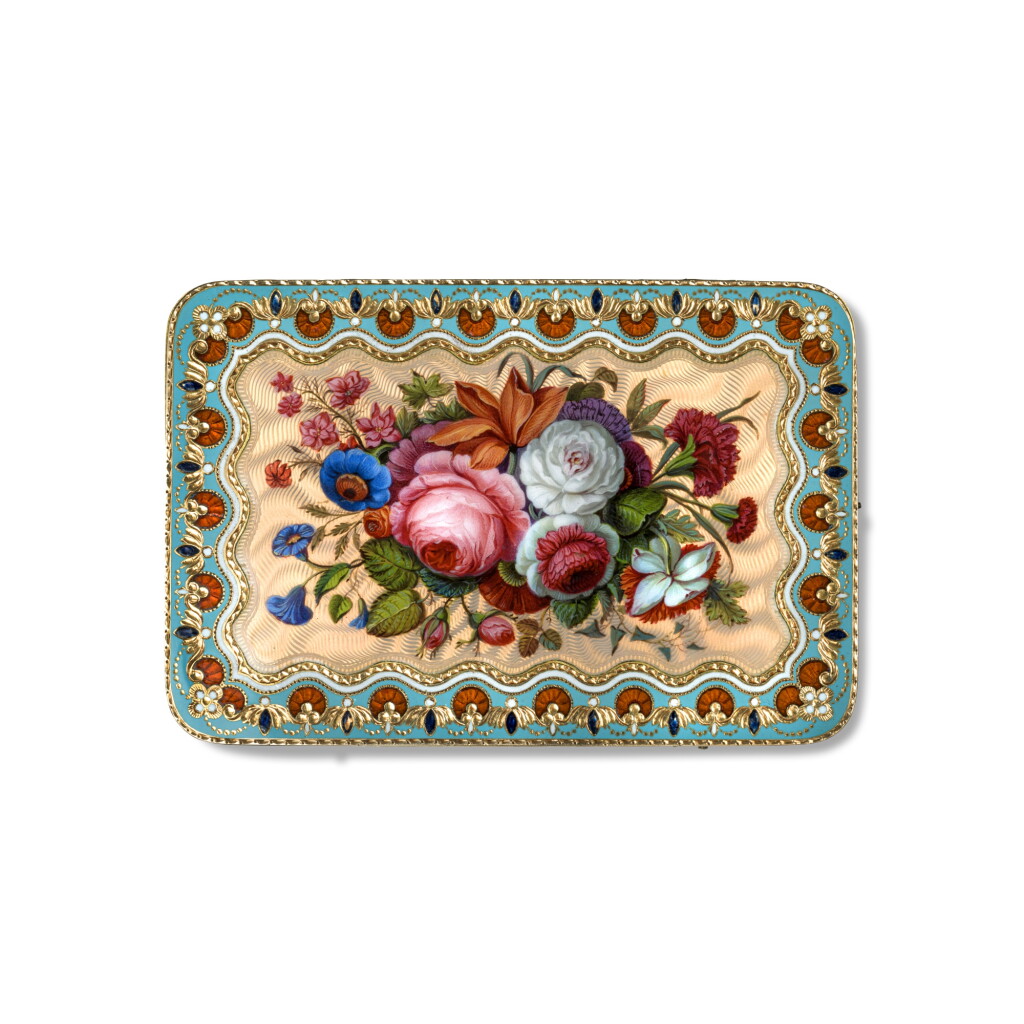 全螢幕檢視 - 查看1231A musical gold and enamel snuff box for the Ottoman market, Rémond, Lamy, Mercier & Co., Geneva, circa 1815/1820的1