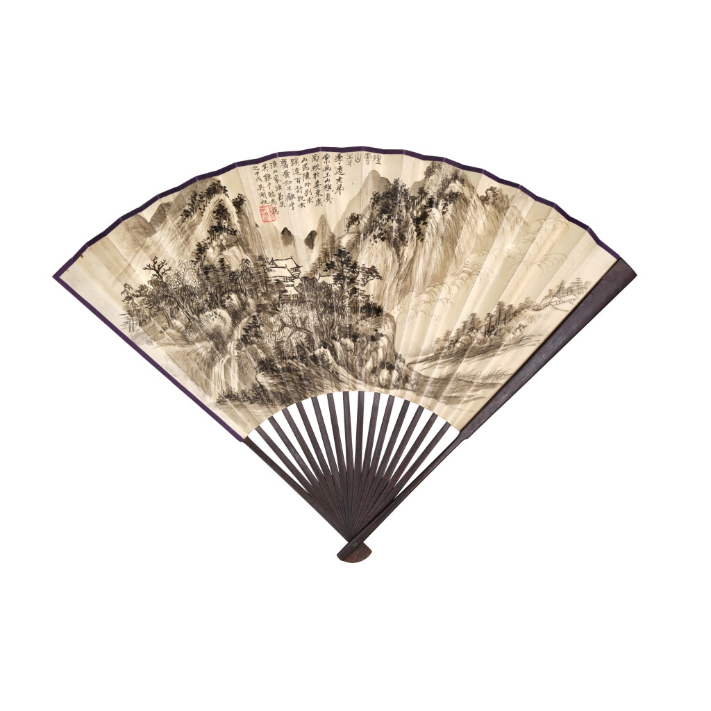View full screen - View 1 of Lot 8020. 吳湖帆 晴雲山寺 | Wu Hufan, Hermitage Amid the Mountains.