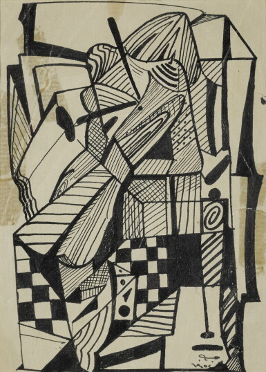 View full screen - View 1 of Lot 23. Untitled (Stripes Black and White).