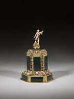 A German silver-mounted hardstone, gold and enamel casket, Hans Jacob Mair, Augsburg, circa 1670